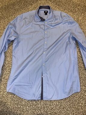 H&M Sky Blue Long Sleeve Dress Shirt